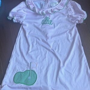 Pink Striped Kids Casual Dress